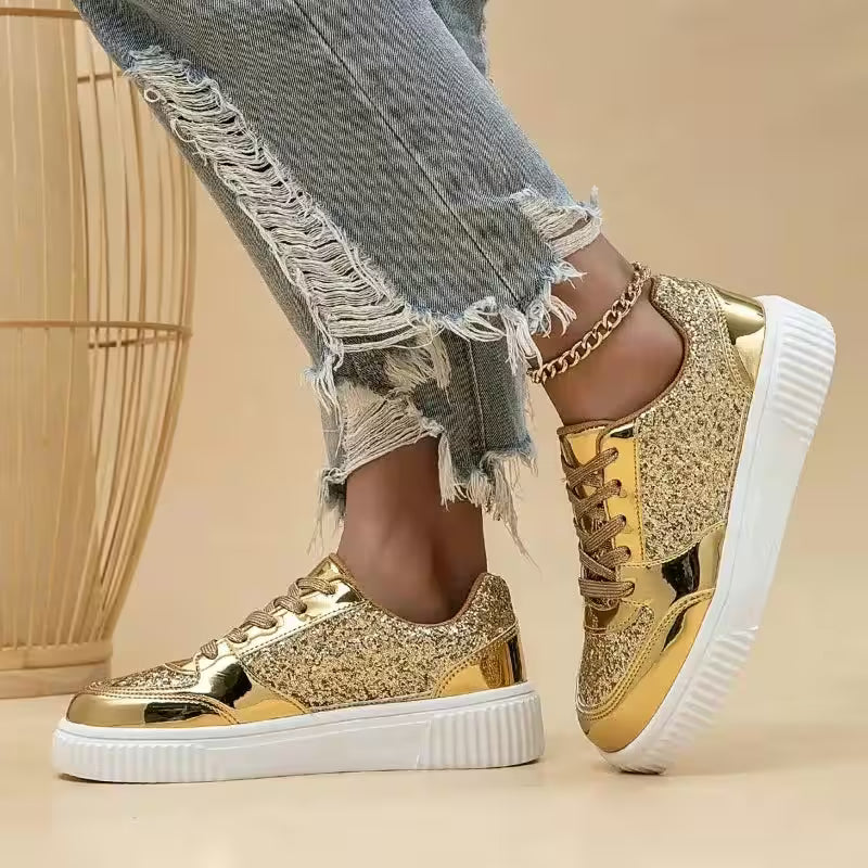 Platform Versatile Strap Gold Fashion Stage Shoes Zapatillas - Additional View 6