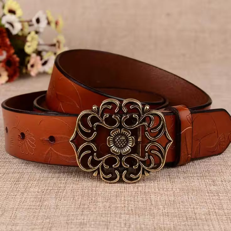 Rings - Sunflower Pattern Needle Buckle Belt