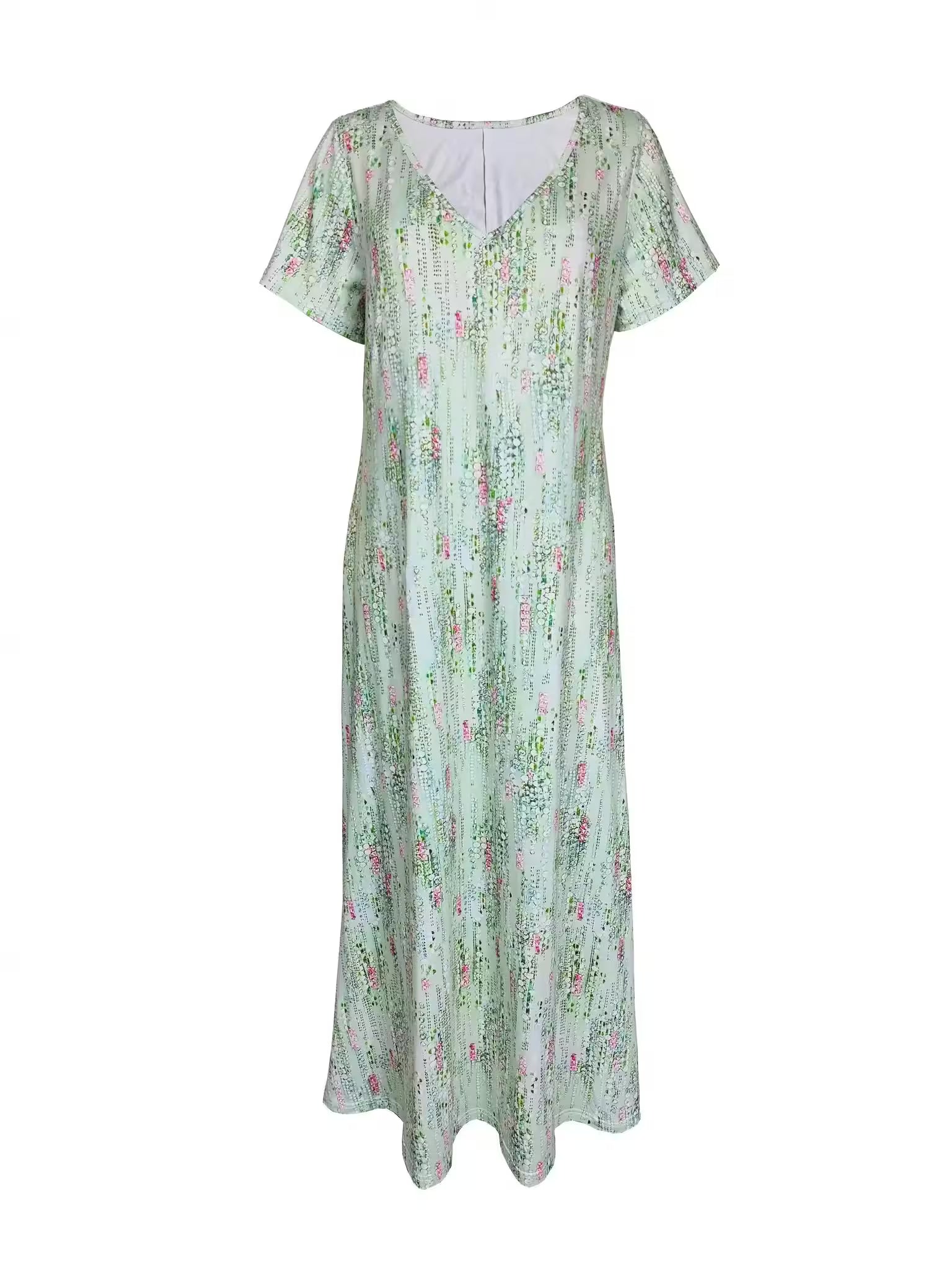 Plus Size Cross border Fashion Print V-neck - Additional View 3