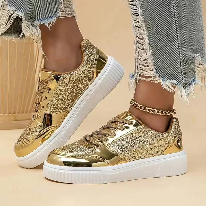 Platform Versatile Strap Gold Fashion Stage Shoes Zapatillas - Additional View 4