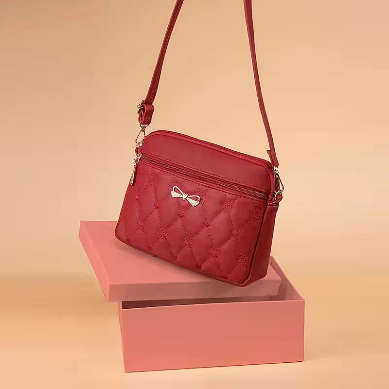 Crossbody-purse-female-leather-black-handbag-small-messenger - Additional View 9