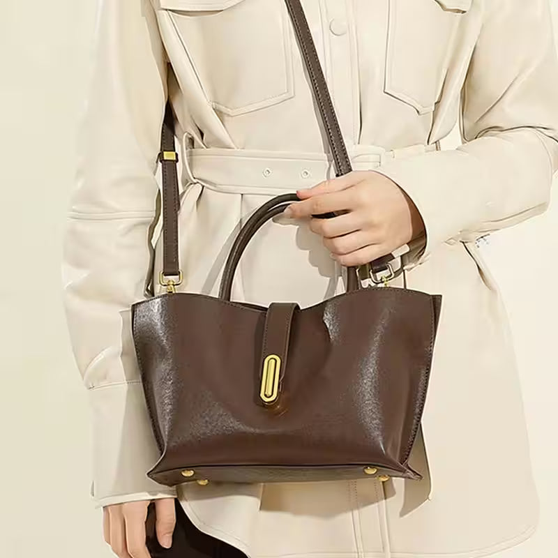 Toptrends Vintage Genuine Leather Shoulder Bags - Additional View 3