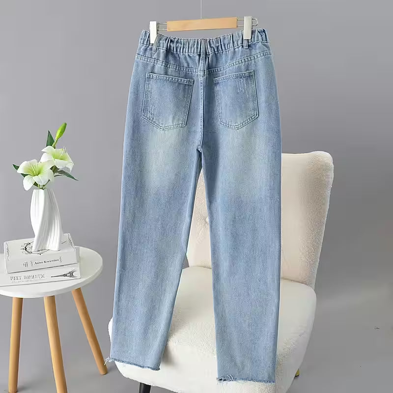 Plus Size Distressed Jeans Skinny Streetwear - Additional View 2