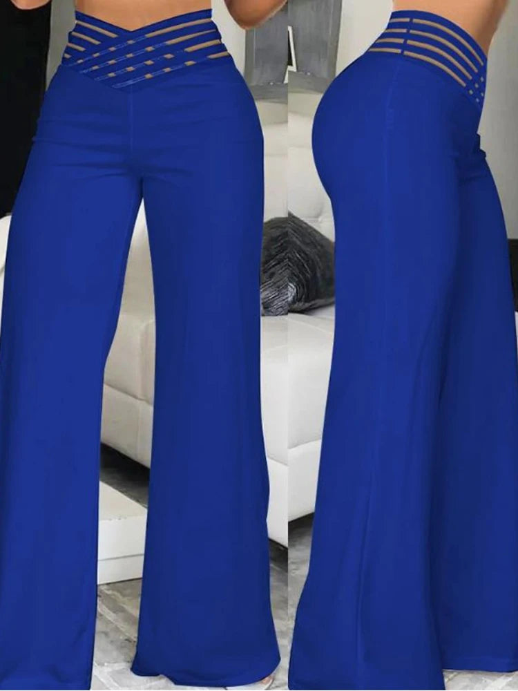 Pants Autumn Casual Crisscross Streetwear Elegant