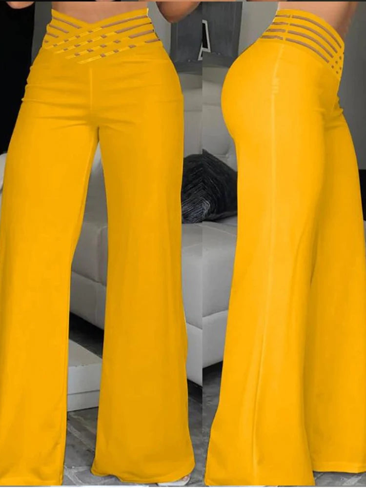 Pants Autumn Casual Crisscross Streetwear Elegant