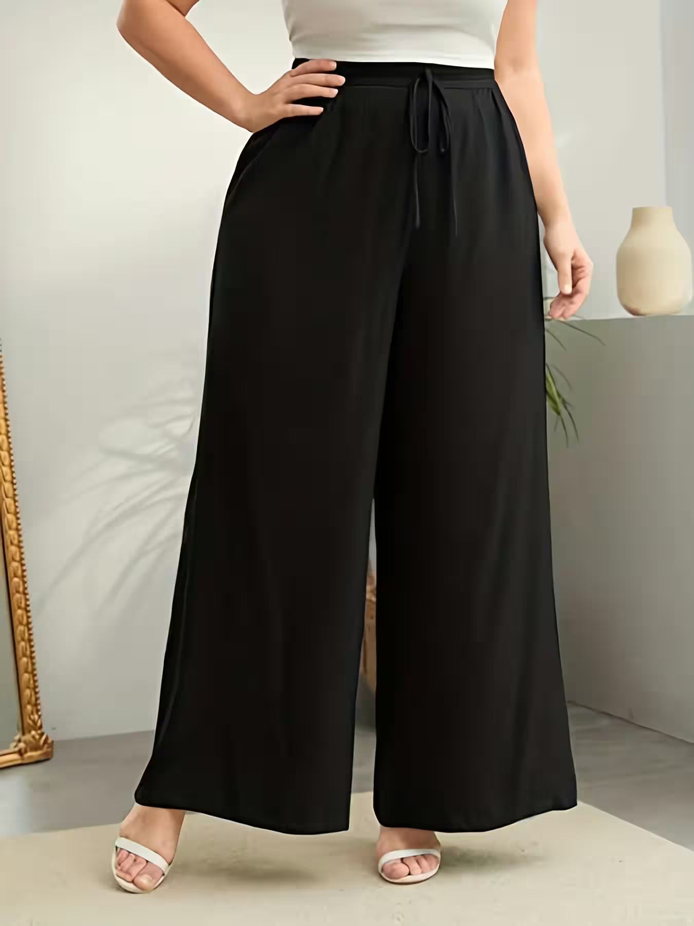 Plus size British street fashion style loose trousers - Additional View 2