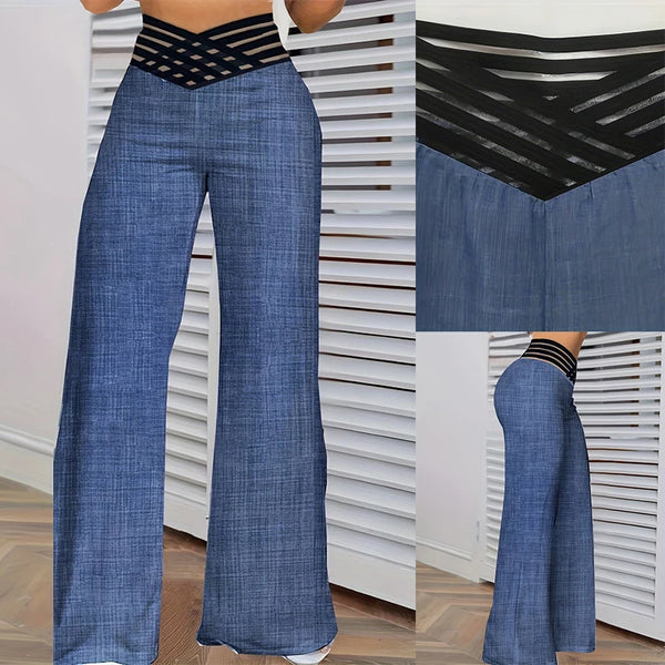Pants Autumn Casual Crisscross Streetwear Elegant