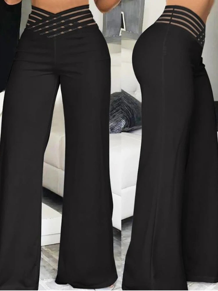 Pants Autumn Casual Crisscross Streetwear Elegant