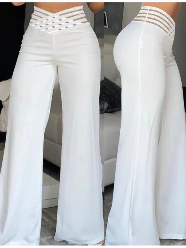Pants Autumn Casual Crisscross Streetwear Elegant