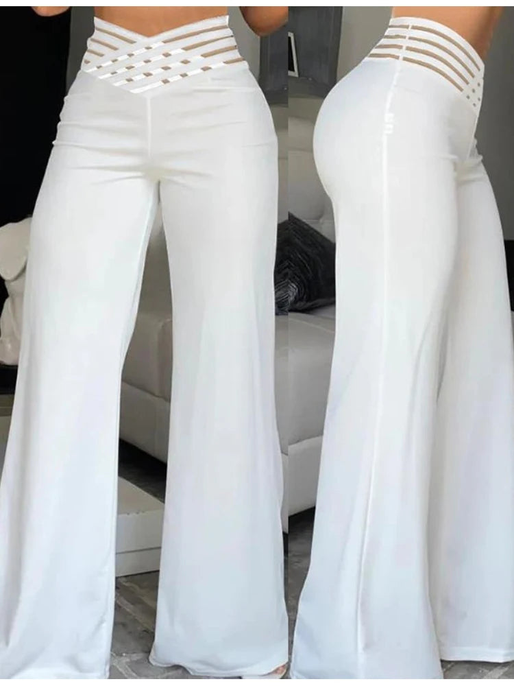 Pants Autumn Casual Crisscross Streetwear Elegant