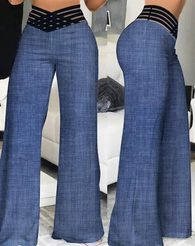 Pants Autumn Casual Crisscross Streetwear Elegant