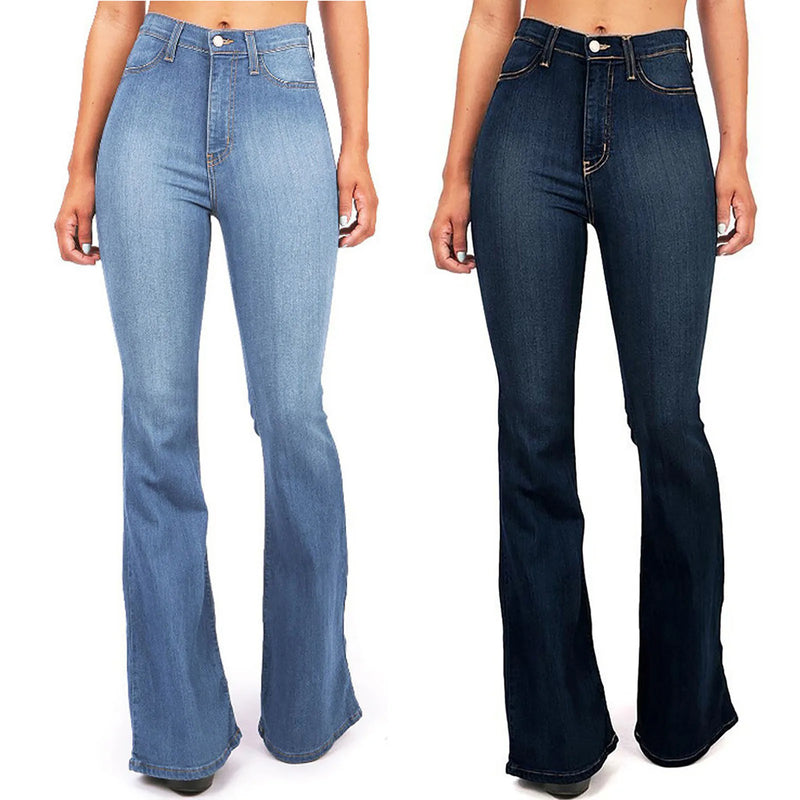 Flare jeans High Waist  Zipper Fly Skinny