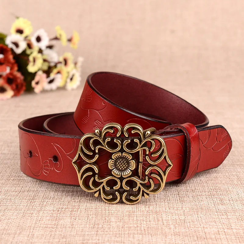 Sunflower Pattern Needle Buckle Belt