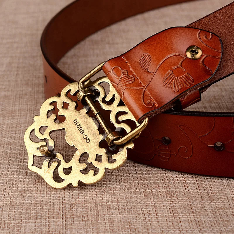 Sunflower Pattern Needle Buckle Belt