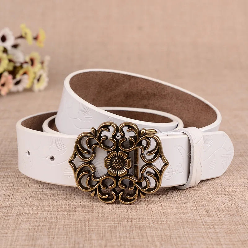 Sunflower Pattern Needle Buckle Belt