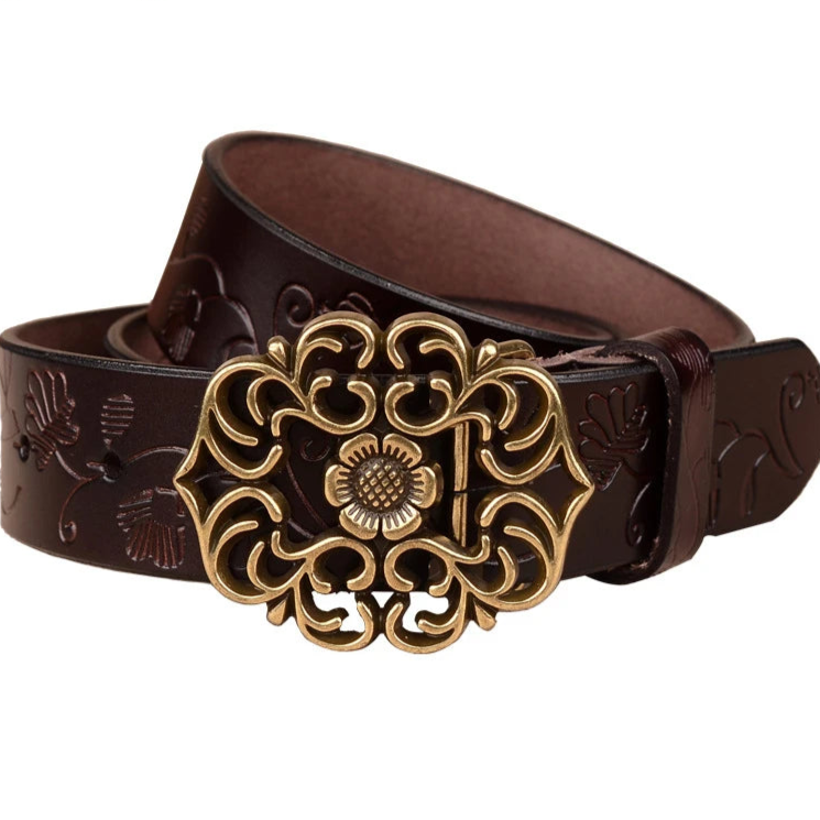 Sunflower Pattern Needle Buckle Belt