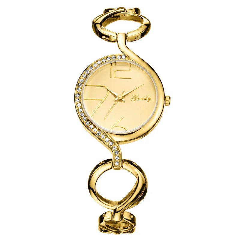 Gold watch luxury fashion diamond