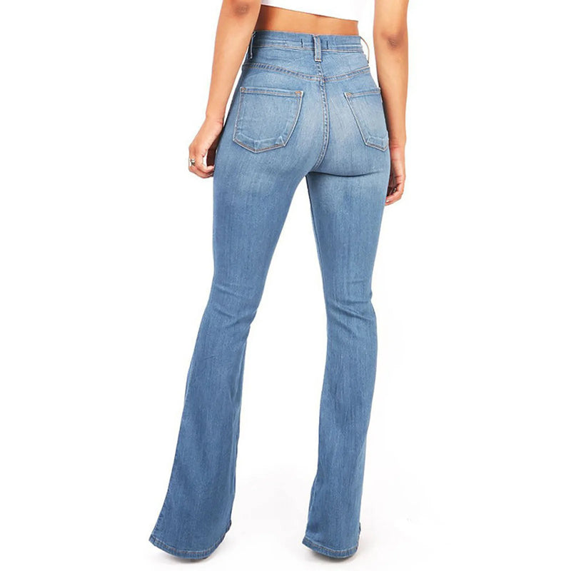 Flare jeans High Waist  Zipper Fly Skinny