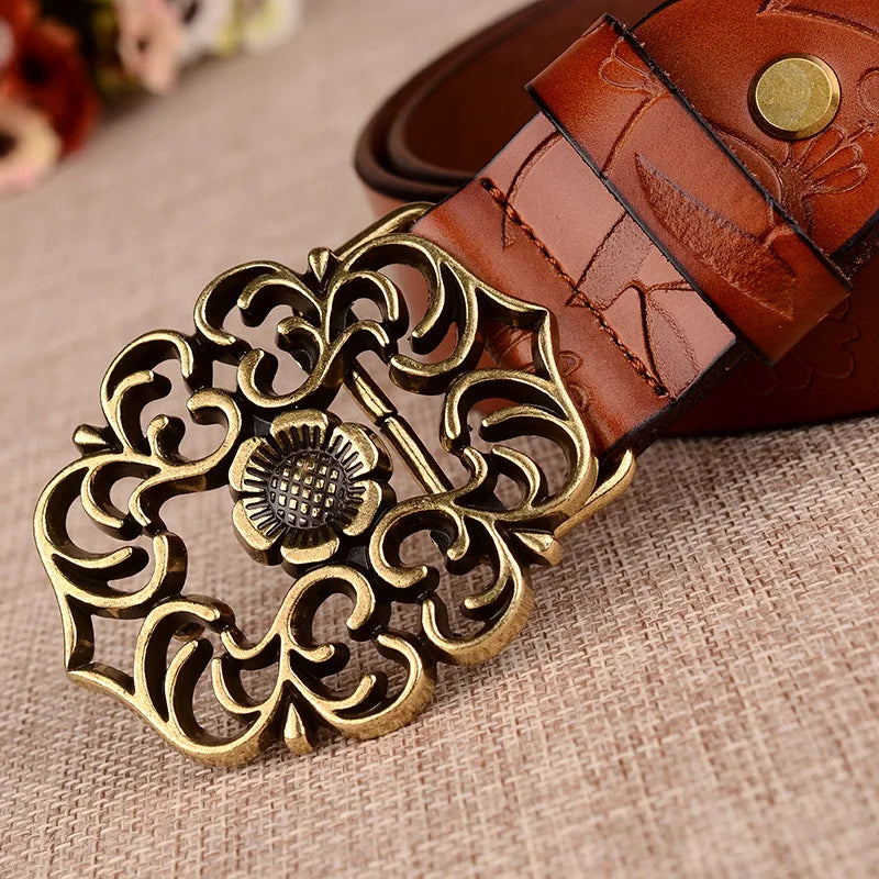 Sunflower Pattern Needle Buckle Belt