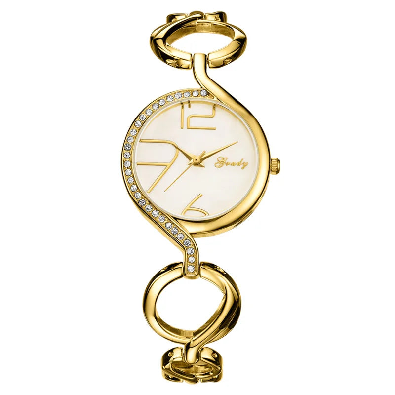 Gold watch luxury fashion diamond