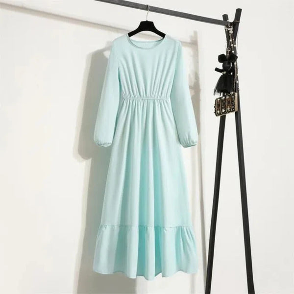 Dresses with Waist Slim Long Sleeve Pullover