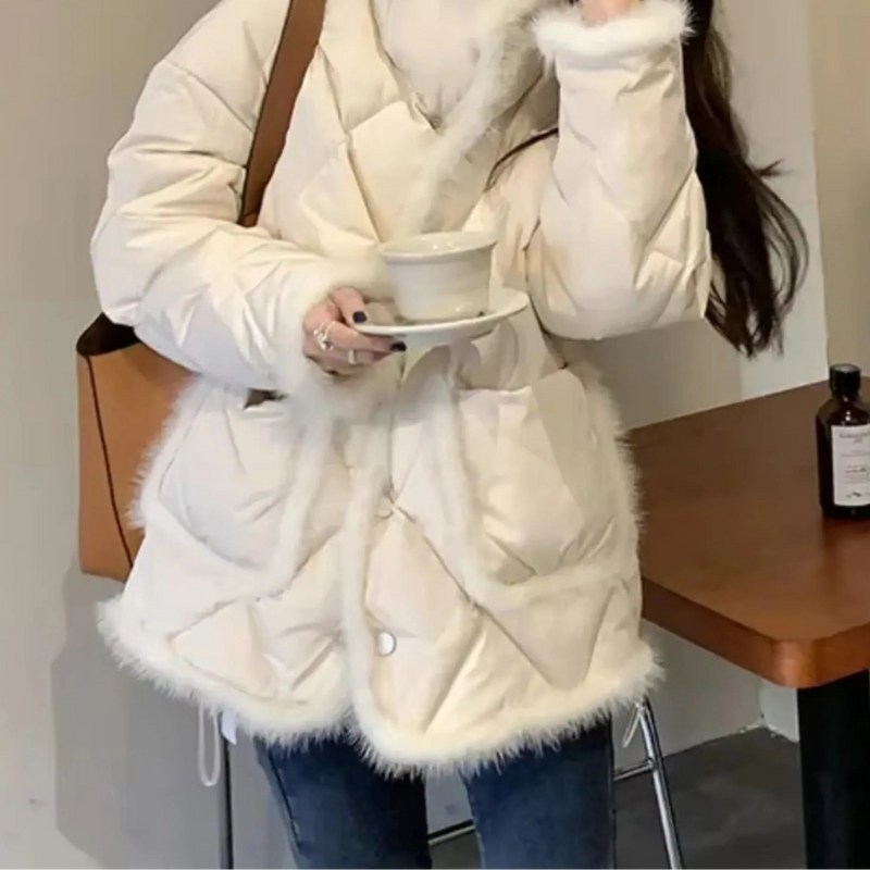 Winter Stitching Mink Wool Cotton Jacket