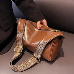 Leather Boston Small Handbag Crossbody Bag Casual