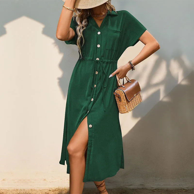 Fashion Commuter New Lapel Shirt Dress