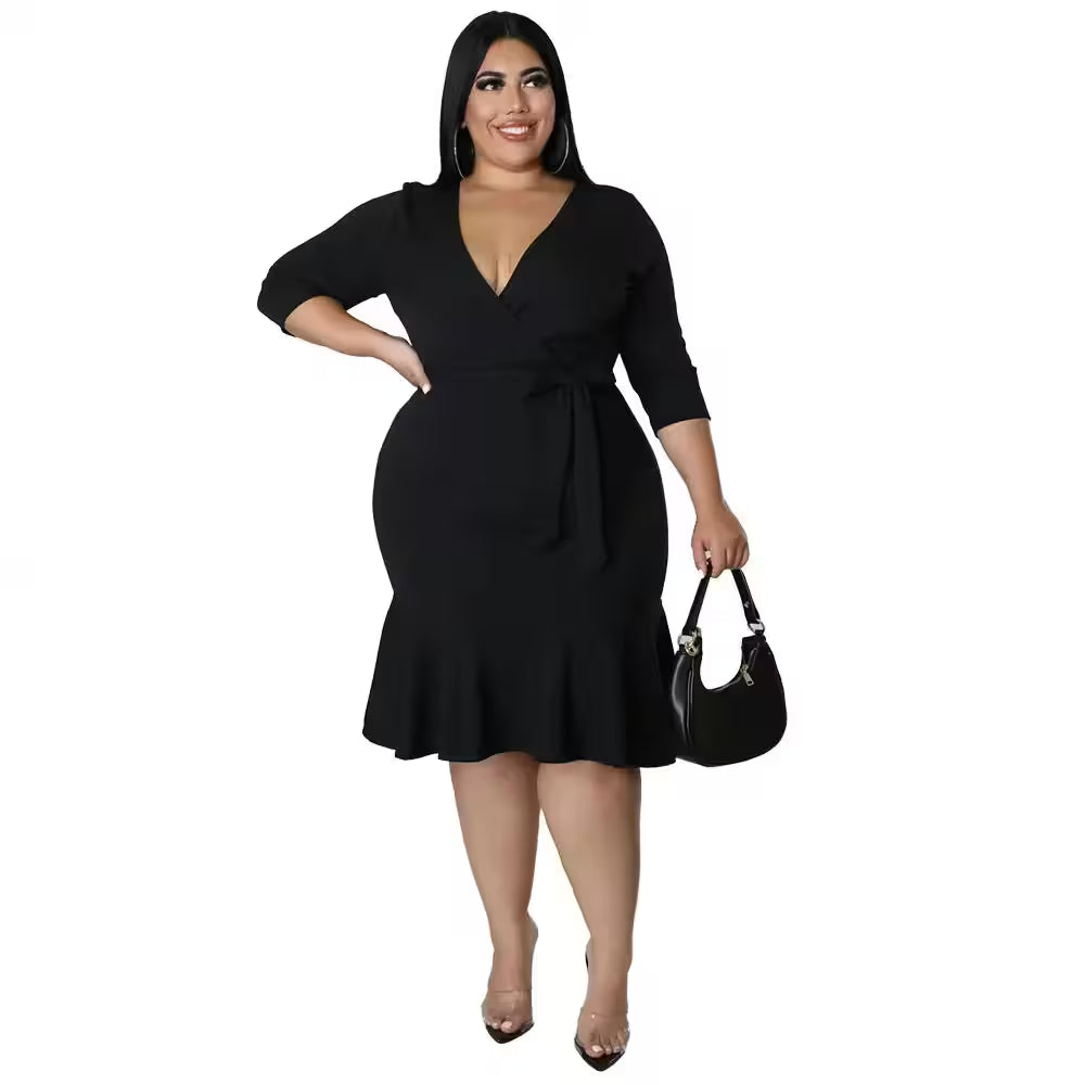 Dresses - Plus Size Fashionable Sexy V-neck for Women