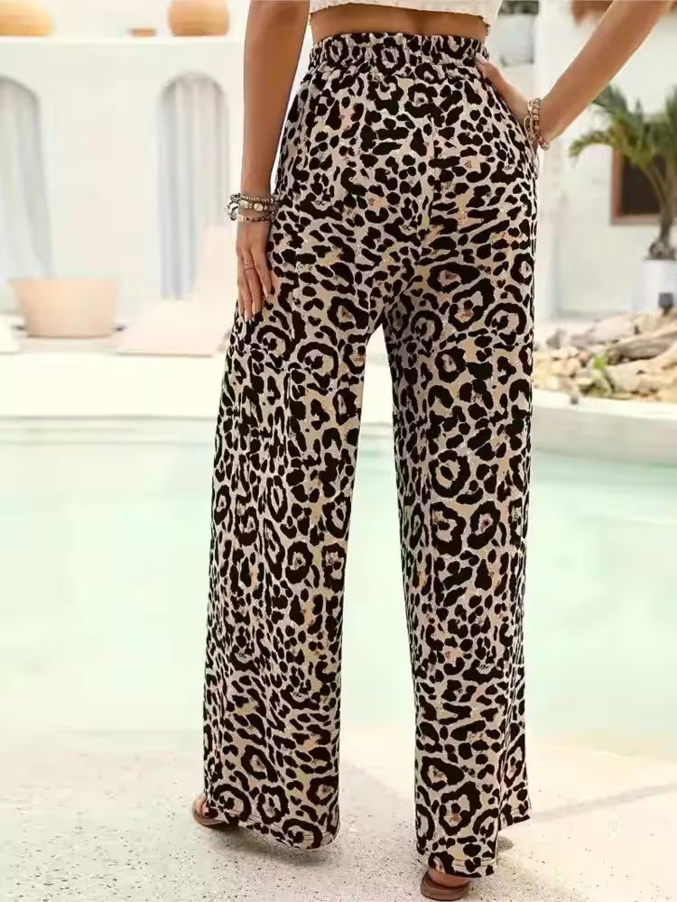 Plus Size Elastic High Waist Leopard Print - Additional View 2