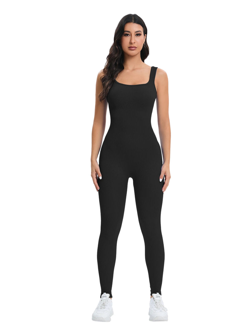 Shapewear Jumpsuits  Square Neck Sleeveless