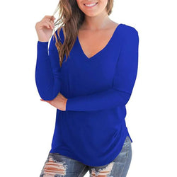The New V-collar Long-Sleeved T-shirt