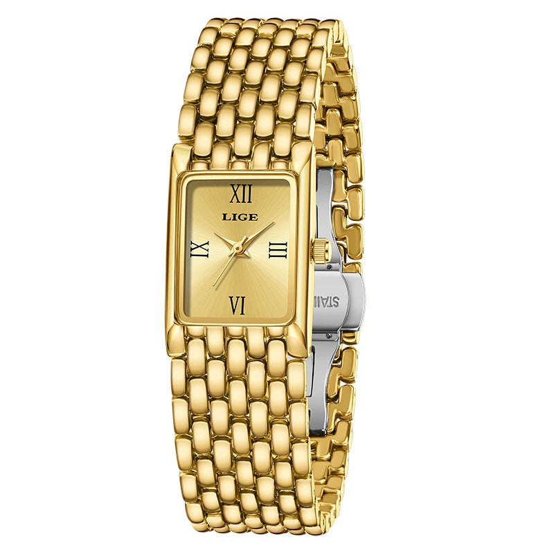 Watch Square Quartz Wristwatches Stainless Steel