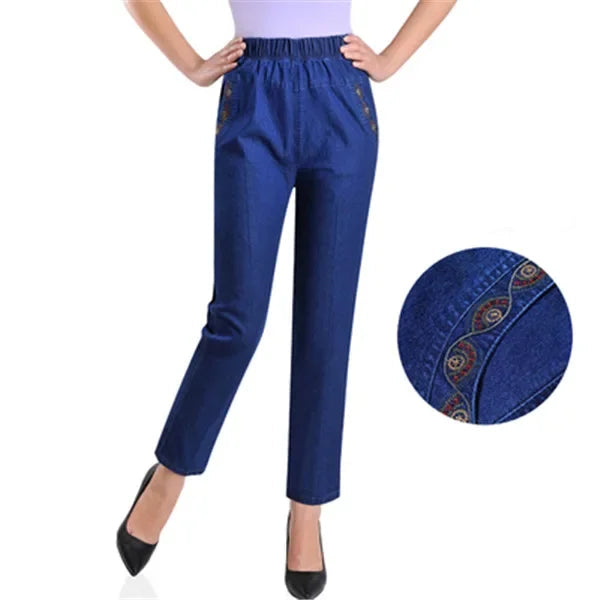 Slim High Waist Elasticity Casual Cowboy Pants