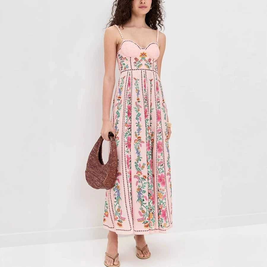 Backless Summer Party Dress with High Waist