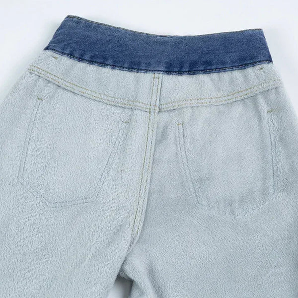 Jeans Slim Stretch Casual  Mom Wide Pants