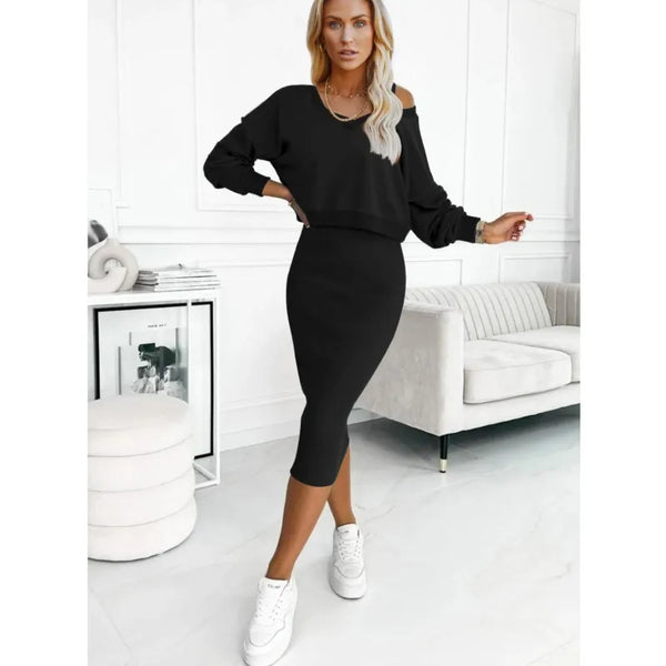 Fashion two piece Set Knit Dress