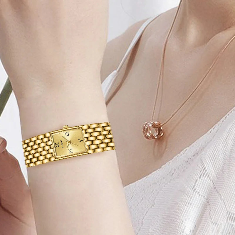 Watch Square Quartz Wristwatches Stainless Steel