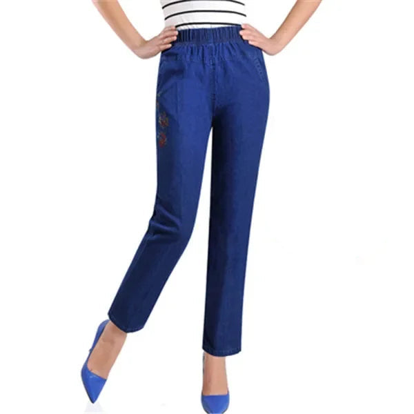 Slim High Waist Elasticity Casual Cowboy Pants