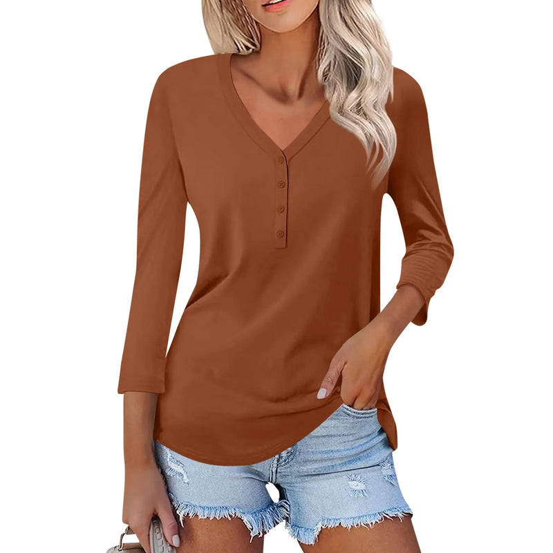 V-neck Pullover Sleeve T-shirt Top