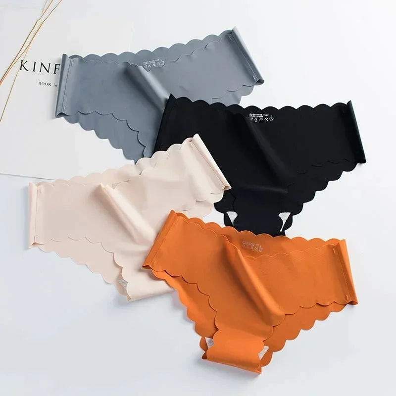 4pcs Ice Silk Seamless Underwear with Pure Cotton Crotch