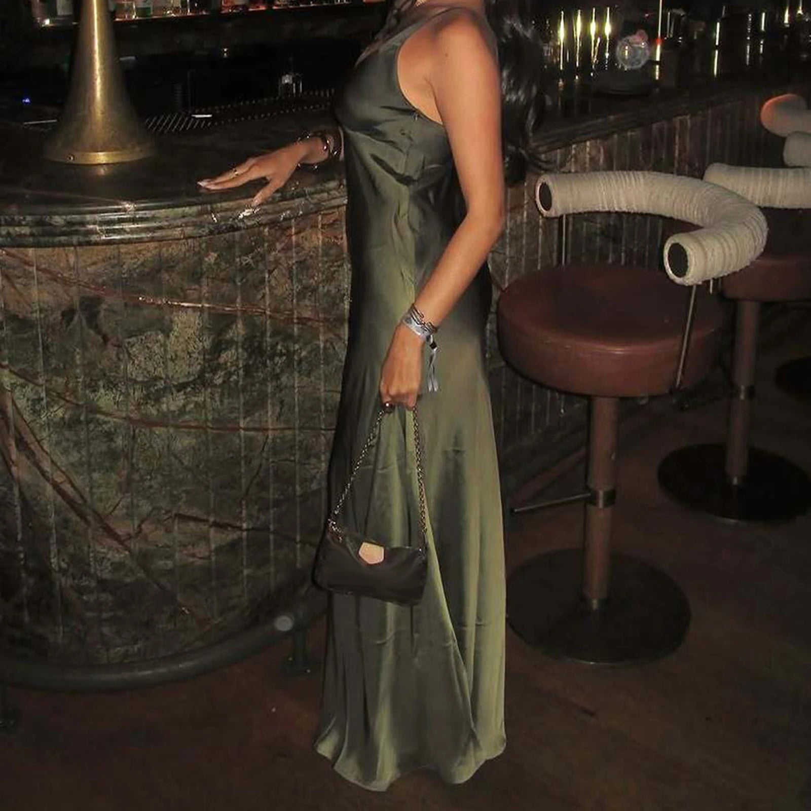 V-Neck Backless Summer Party Dress