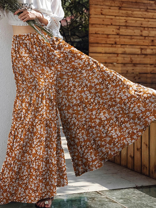 Plus Size Waist Tiered Flared Trousers 2025 Pantalon 5XL