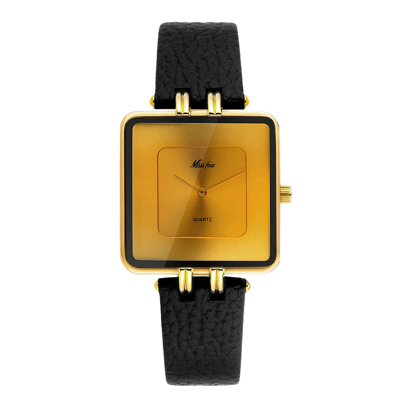 Wine Red Waterproof Belt Ladies Fashion Quartz Clock Watches