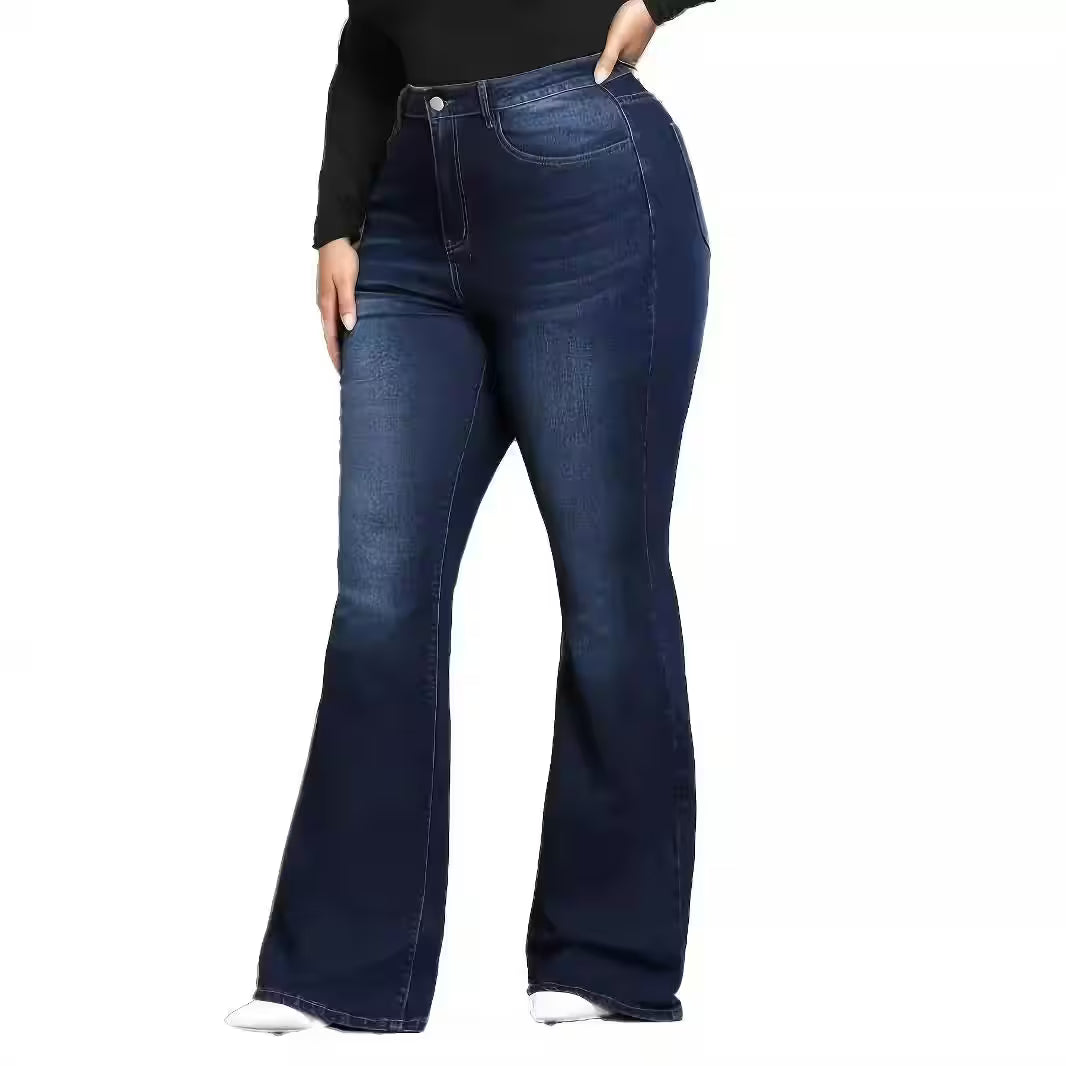 Plus Size Stretchy Flared Jeans Cross-Border - Additional View 3