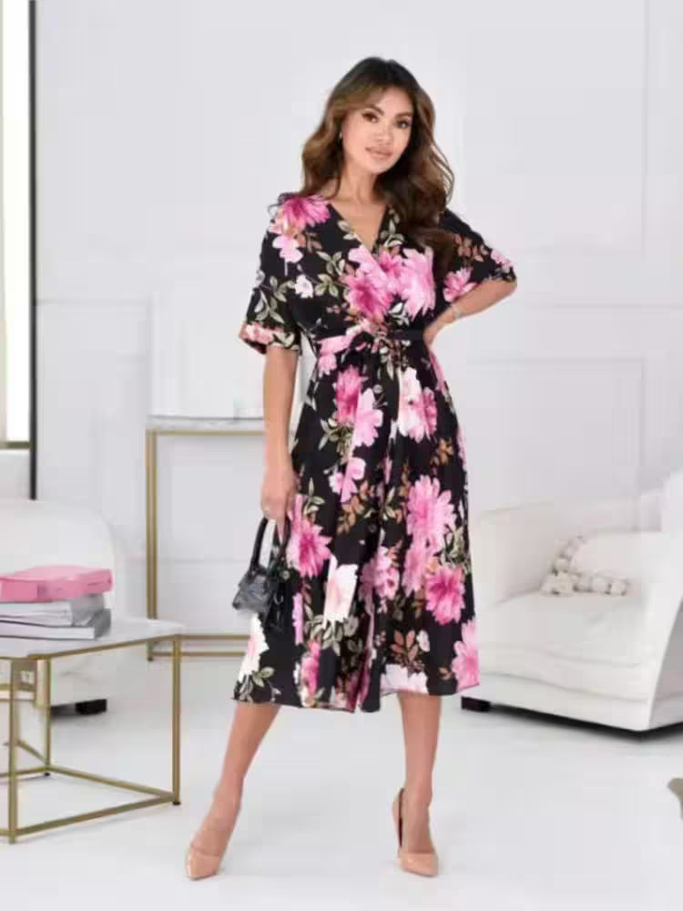 Jumpsuit  V Neck Office Casual Holiday - Additional View 4