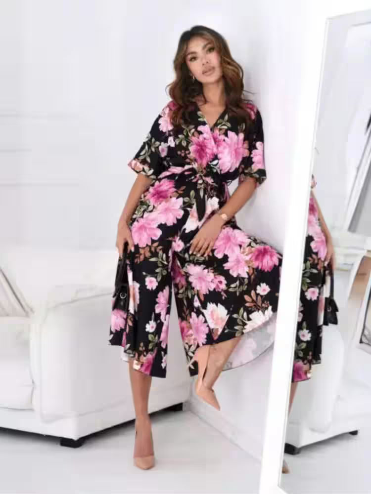 Jumpsuit  V Neck Office Casual Holiday - Additional View 3