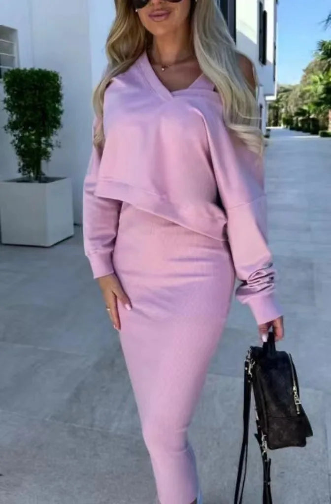 Fashion two piece Set Knit Dress