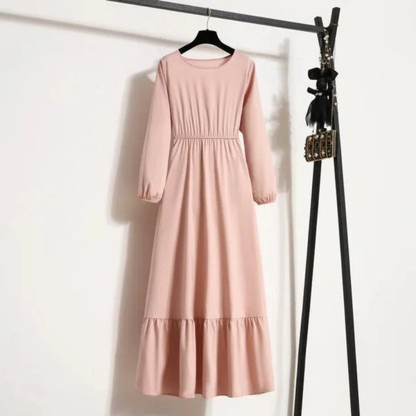 Dresses with Waist Slim Long Sleeve Pullover