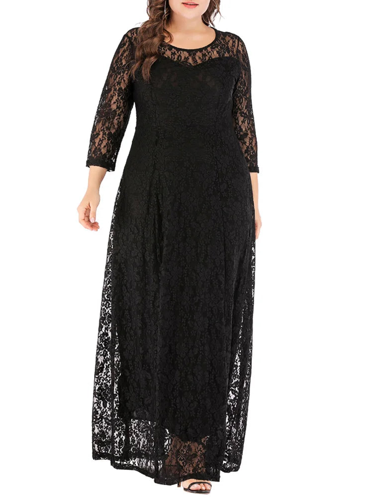 Plus Size Elegant Lace Dress